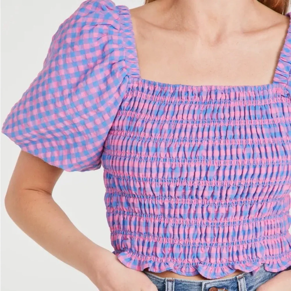 Blue and pink gingham top - Picture 3 of 3